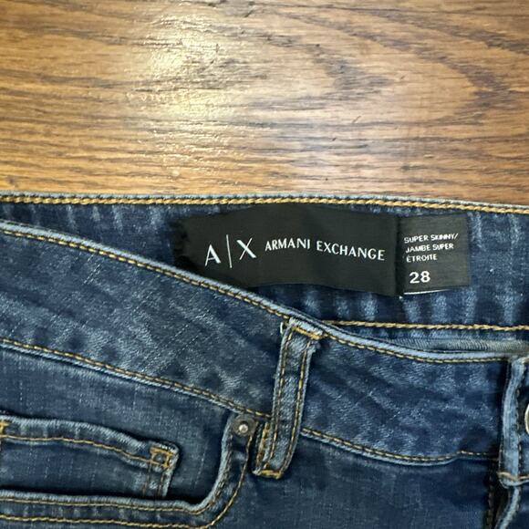Armani Exchange Jeans Womens Blue 28 Super Skinny Excellent Condition Stretch - Picture 4 of 12
